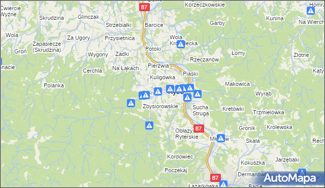 mapa Roztoka Ryterska, Roztoka Ryterska na mapie Targeo