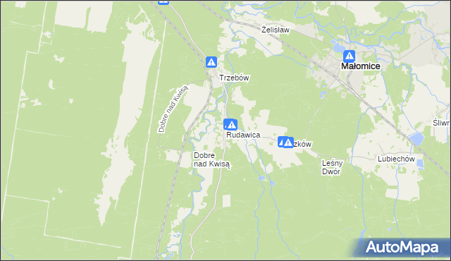 mapa Rudawica gmina Żagań, Rudawica gmina Żagań na mapie Targeo