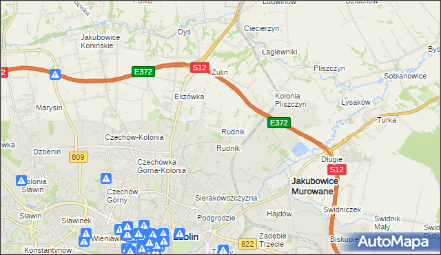 mapa Rudnik gmina Wólka, Rudnik gmina Wólka na mapie Targeo