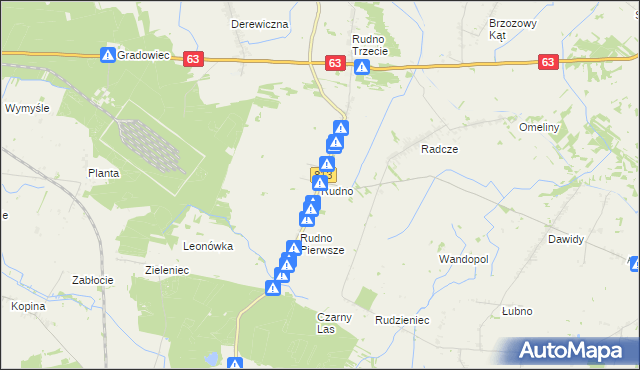 mapa Rudno gmina Milanów, Rudno gmina Milanów na mapie Targeo