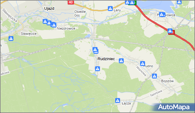 mapa Rudziniec, Rudziniec na mapie Targeo