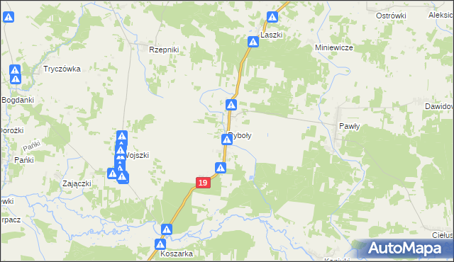 mapa Ryboły, Ryboły na mapie Targeo