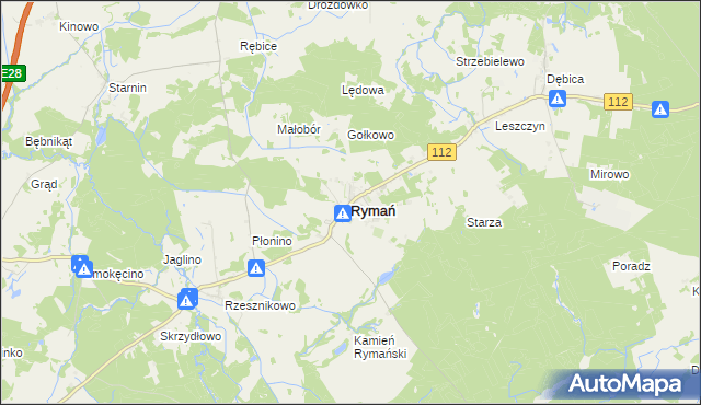 mapa Rymań, Rymań na mapie Targeo