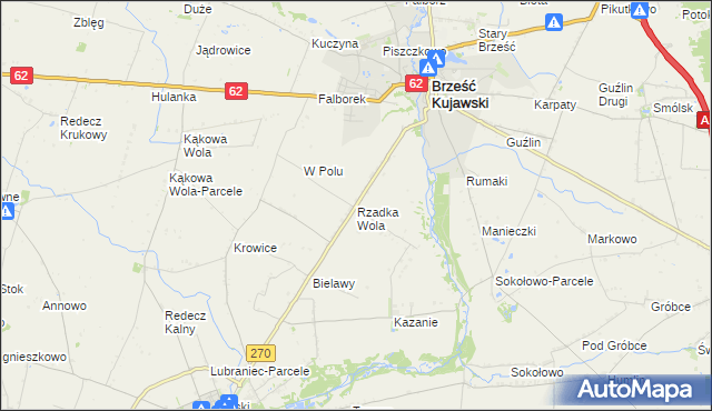 mapa Rzadka Wola, Rzadka Wola na mapie Targeo