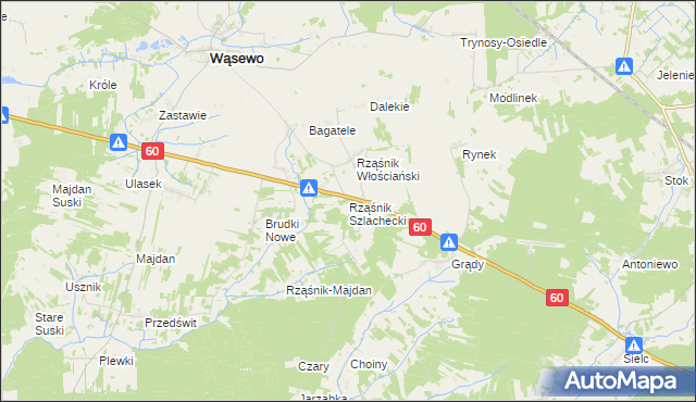 mapa Rząśnik Szlachecki, Rząśnik Szlachecki na mapie Targeo