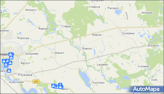 mapa Rzecko, Rzecko na mapie Targeo