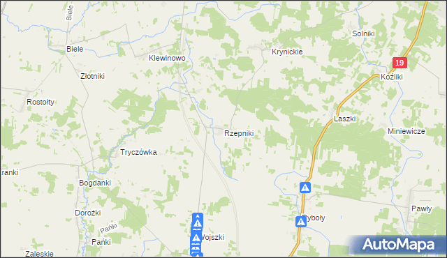 mapa Rzepniki, Rzepniki na mapie Targeo