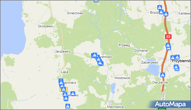 mapa Rzystnowo, Rzystnowo na mapie Targeo