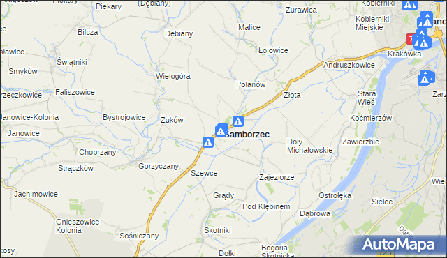 mapa Samborzec, Samborzec na mapie Targeo