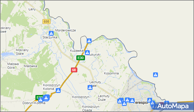 mapa Samowicze, Samowicze na mapie Targeo