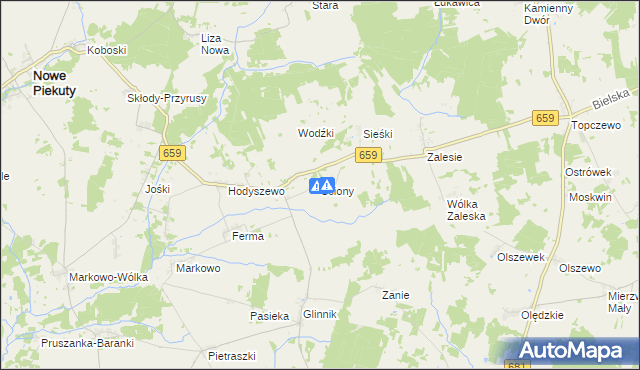 mapa Ściony, Ściony na mapie Targeo