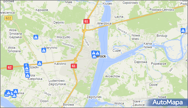 mapa Serock powiat legionowski, Serock powiat legionowski na mapie Targeo