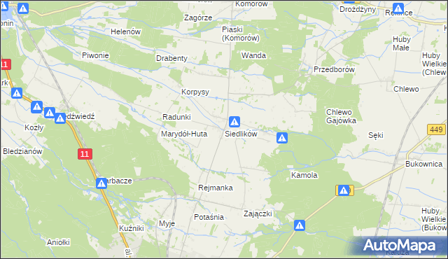 mapa Siedlików, Siedlików na mapie Targeo