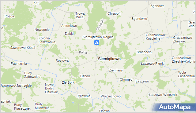 mapa Siemiątkowo powiat żuromiński, Siemiątkowo powiat żuromiński na mapie Targeo