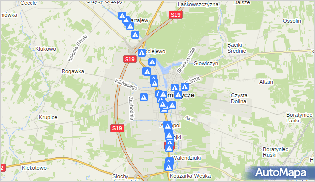 mapa Siemiatycze, Siemiatycze na mapie Targeo
