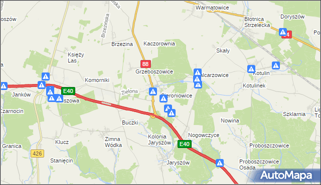 mapa Sieroniowice, Sieroniowice na mapie Targeo