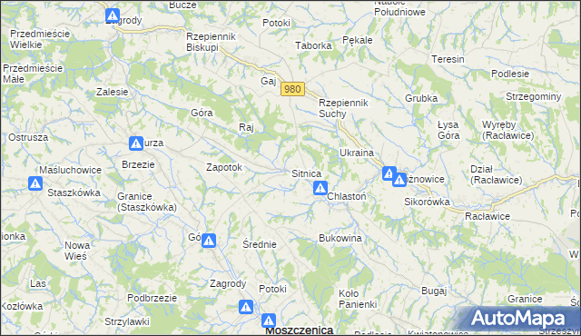 mapa Sitnica gmina Biecz, Sitnica gmina Biecz na mapie Targeo