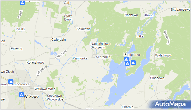 mapa Skorzęcin, Skorzęcin na mapie Targeo