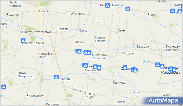 mapa Skowroda Północna, Skowroda Północna na mapie Targeo