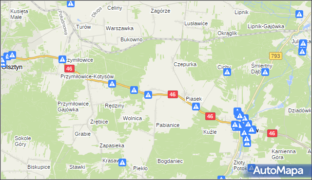 mapa Skowronów gmina Janów, Skowronów gmina Janów na mapie Targeo