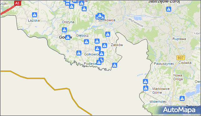 mapa Skrbeńsko, Skrbeńsko na mapie Targeo