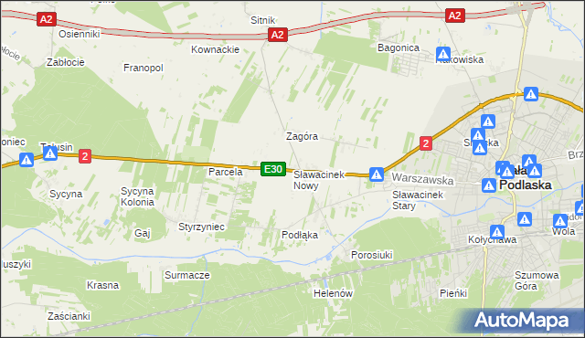 mapa Sławacinek Nowy, Sławacinek Nowy na mapie Targeo