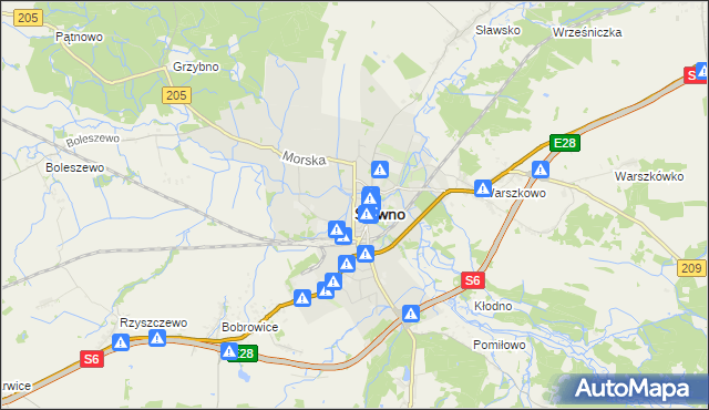 mapa Sławno, Sławno na mapie Targeo