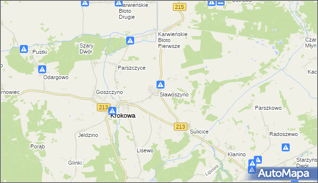 mapa Sławoszyno, Sławoszyno na mapie Targeo