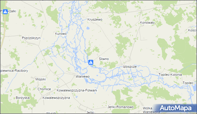 mapa Śliwno gmina Choroszcz, Śliwno gmina Choroszcz na mapie Targeo