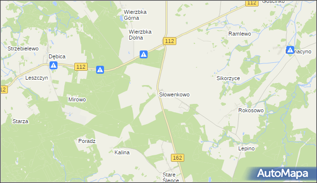 mapa Słowenkowo, Słowenkowo na mapie Targeo