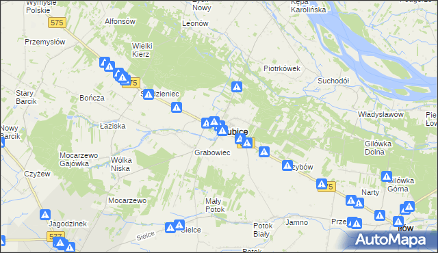 mapa Słubice powiat płocki, Słubice powiat płocki na mapie Targeo