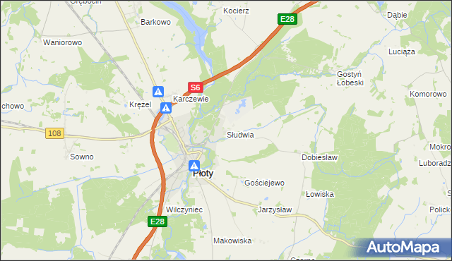 mapa Słudwia, Słudwia na mapie Targeo