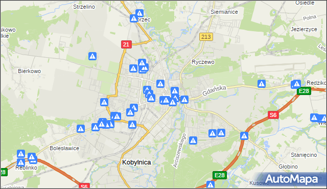 mapa Słupska, Słupsk na mapie Targeo