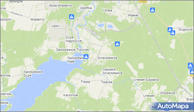 mapa Smardzewice, Smardzewice na mapie Targeo