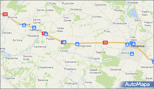 mapa Smogorzów gmina Stopnica, Smogorzów gmina Stopnica na mapie Targeo