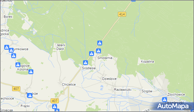 mapa Smolarnia gmina Strzeleczki, Smolarnia gmina Strzeleczki na mapie Targeo