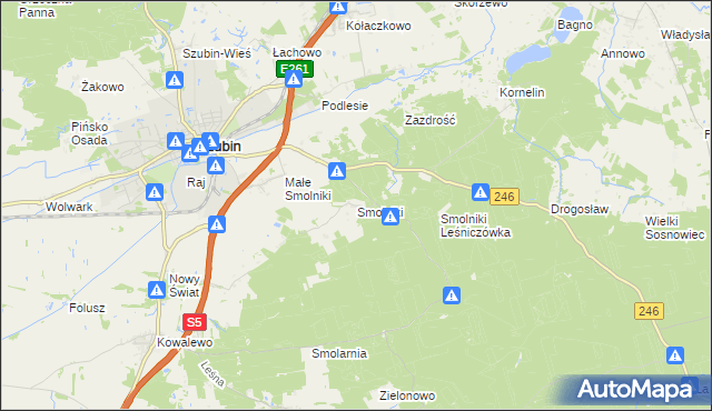 mapa Smolniki gmina Szubin, Smolniki gmina Szubin na mapie Targeo