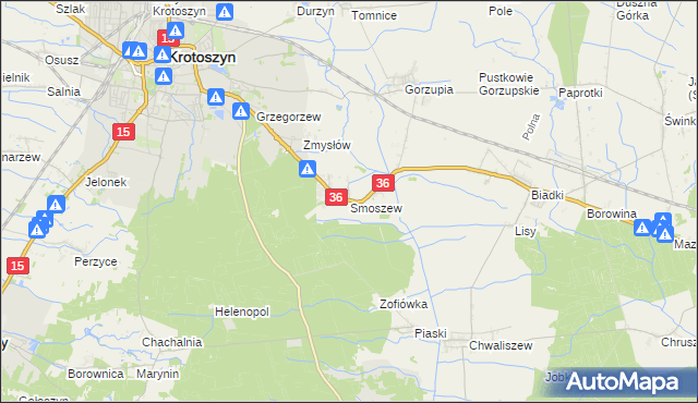 mapa Smoszew, Smoszew na mapie Targeo