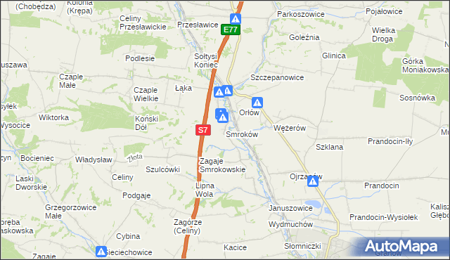 mapa Smroków, Smroków na mapie Targeo