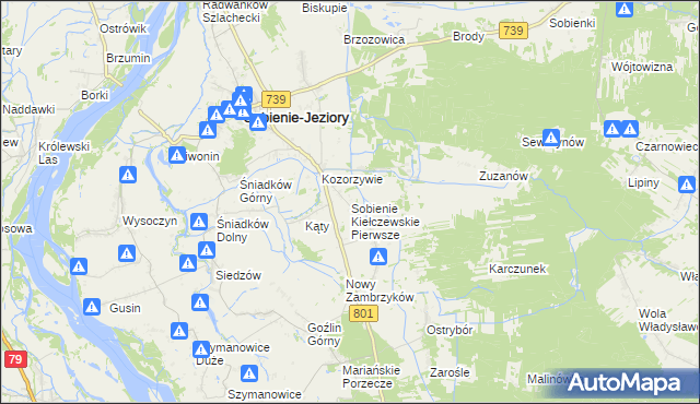 mapa Sobienie Kiełczewskie Pierwsze, Sobienie Kiełczewskie Pierwsze na mapie Targeo