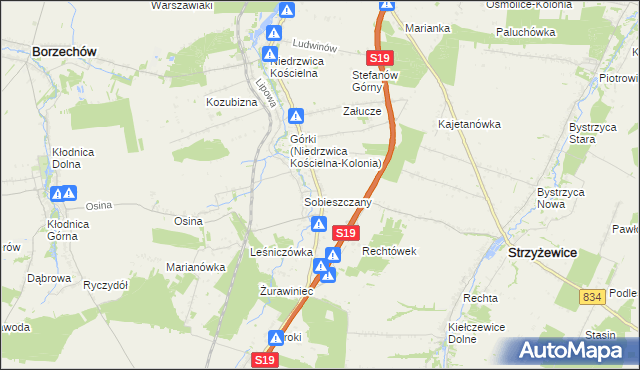 mapa Sobieszczany-Kolonia, Sobieszczany-Kolonia na mapie Targeo