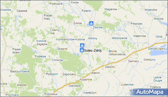mapa Solec-Zdrój, Solec-Zdrój na mapie Targeo