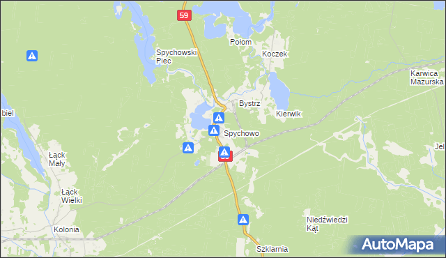 mapa Spychowo, Spychowo na mapie Targeo