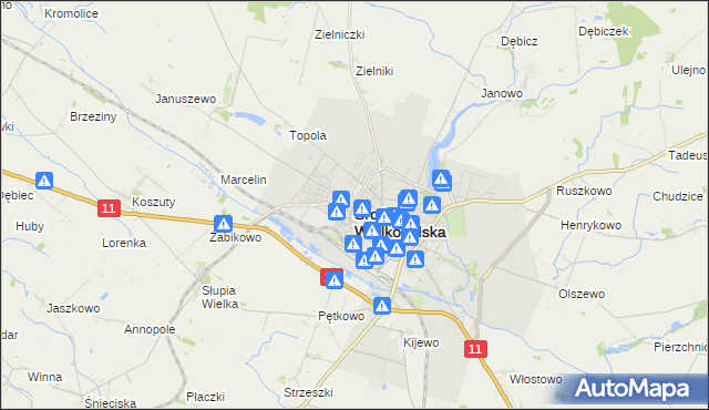 mapa Środa Wielkopolska, Środa Wielkopolska na mapie Targeo