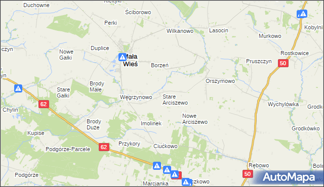 mapa Stare Arciszewo, Stare Arciszewo na mapie Targeo