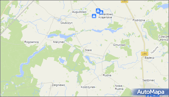 mapa Stare gmina Wysoka, Stare gmina Wysoka na mapie Targeo