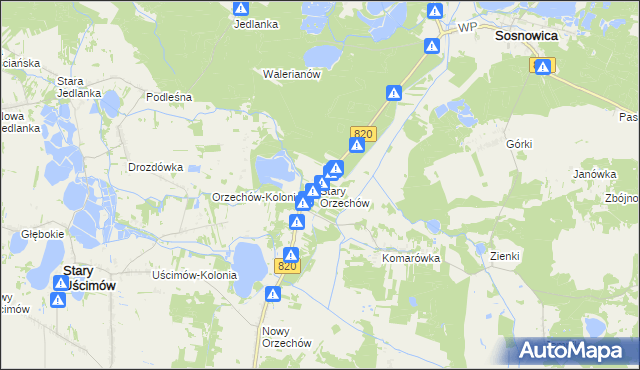 mapa Stary Orzechów, Stary Orzechów na mapie Targeo