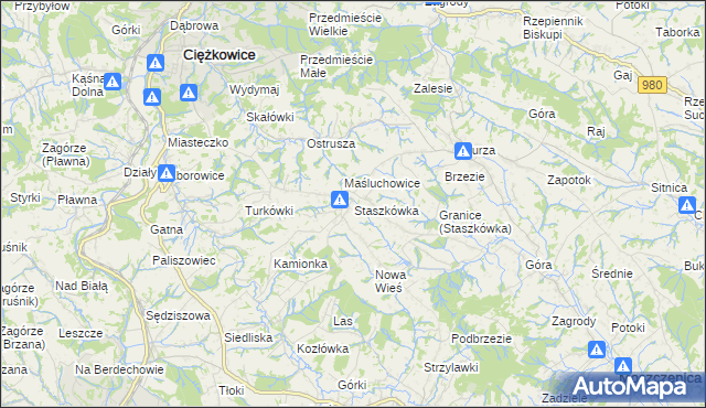 mapa Staszkówka, Staszkówka na mapie Targeo