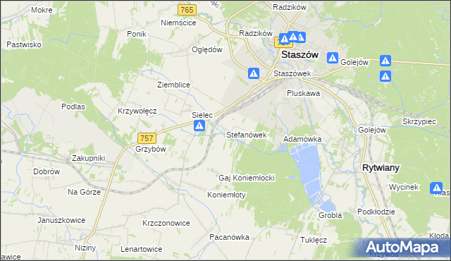 mapa Stefanówek, Stefanówek na mapie Targeo