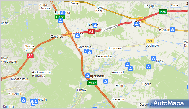 mapa Stefanówka gmina Wiązowna, Stefanówka gmina Wiązowna na mapie Targeo